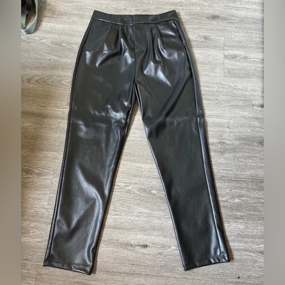 Faux leather pants